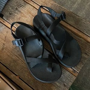 CHACO Z/1 Black Sport Hiking Sandals Vibram Soles Mens 10 Wide